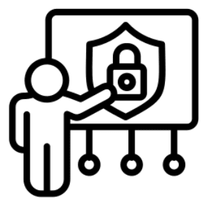 Silhouette of a man in a hat.